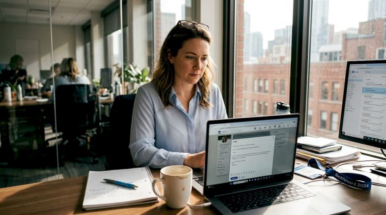 Professional drafting LinkedIn outreach message