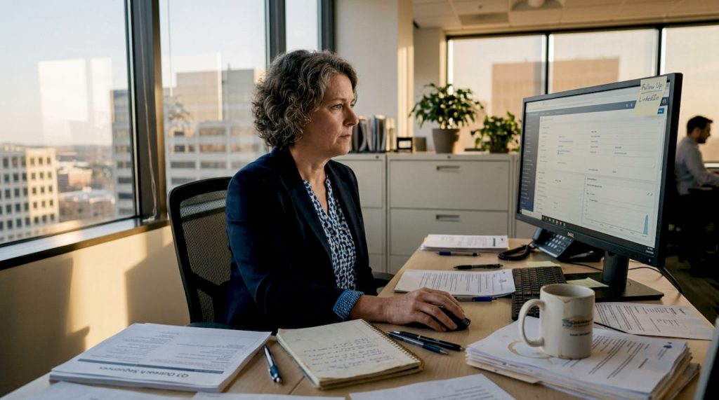 Marketing manager working multi-channel outreach
