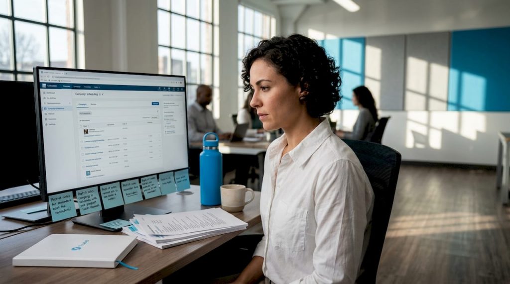Professional planning LinkedIn outreach workflow