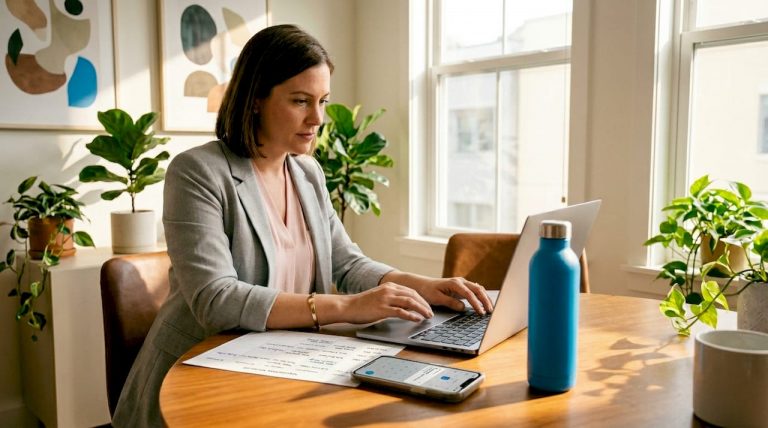 Businesswoman setting B2B sales appointments