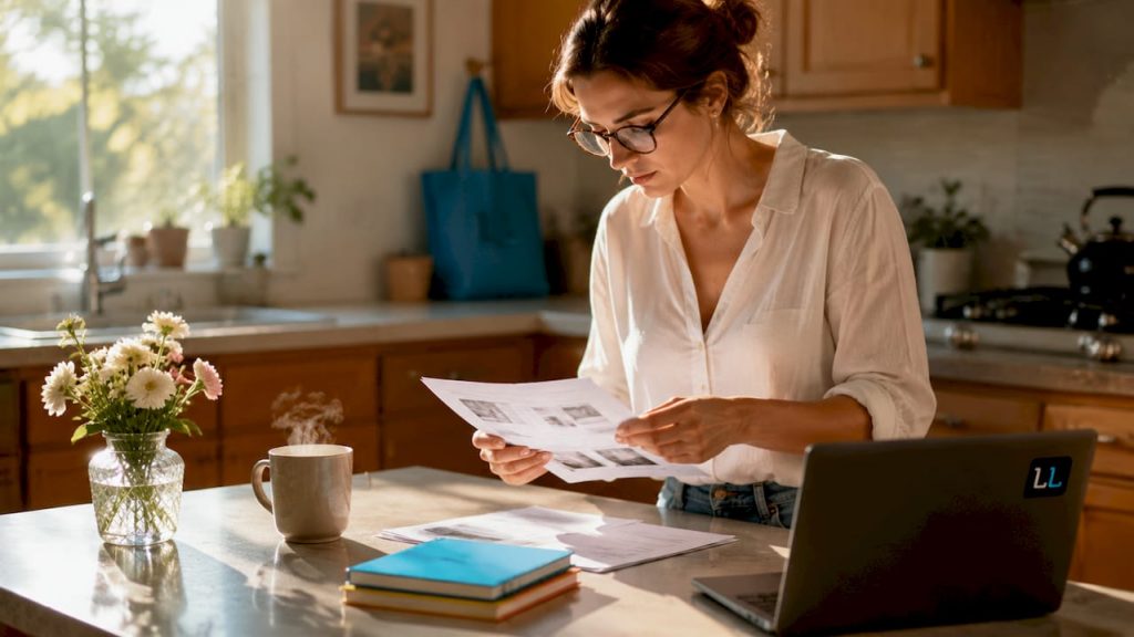 Woman reviewing buyer persona interview notes
