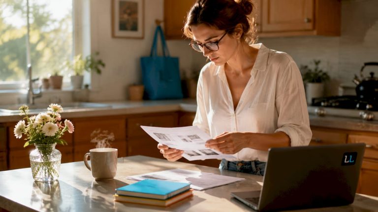 Woman reviewing buyer persona interview notes
