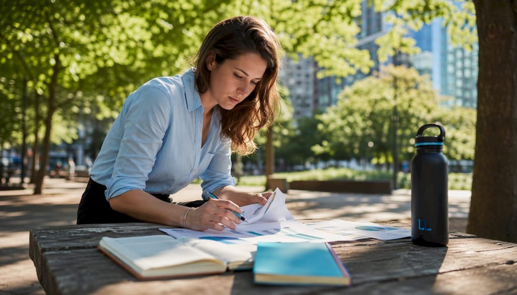 Professional reviewing LinkedIn segmentation data