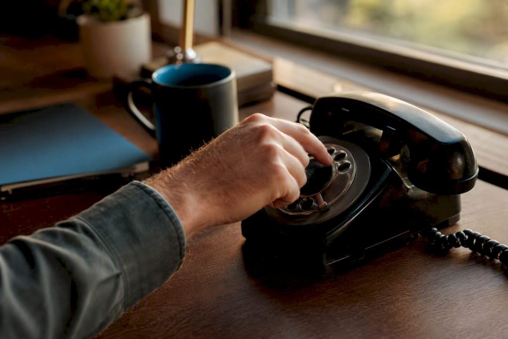 Hand dialing a desk phone