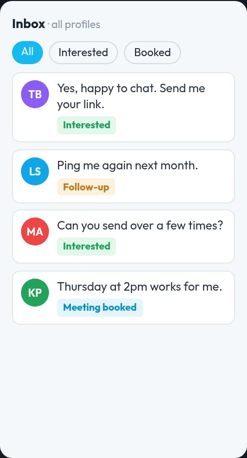 One inbox for every profile, with labels